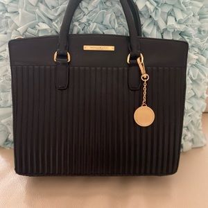 Donna Karen black leather handbag
